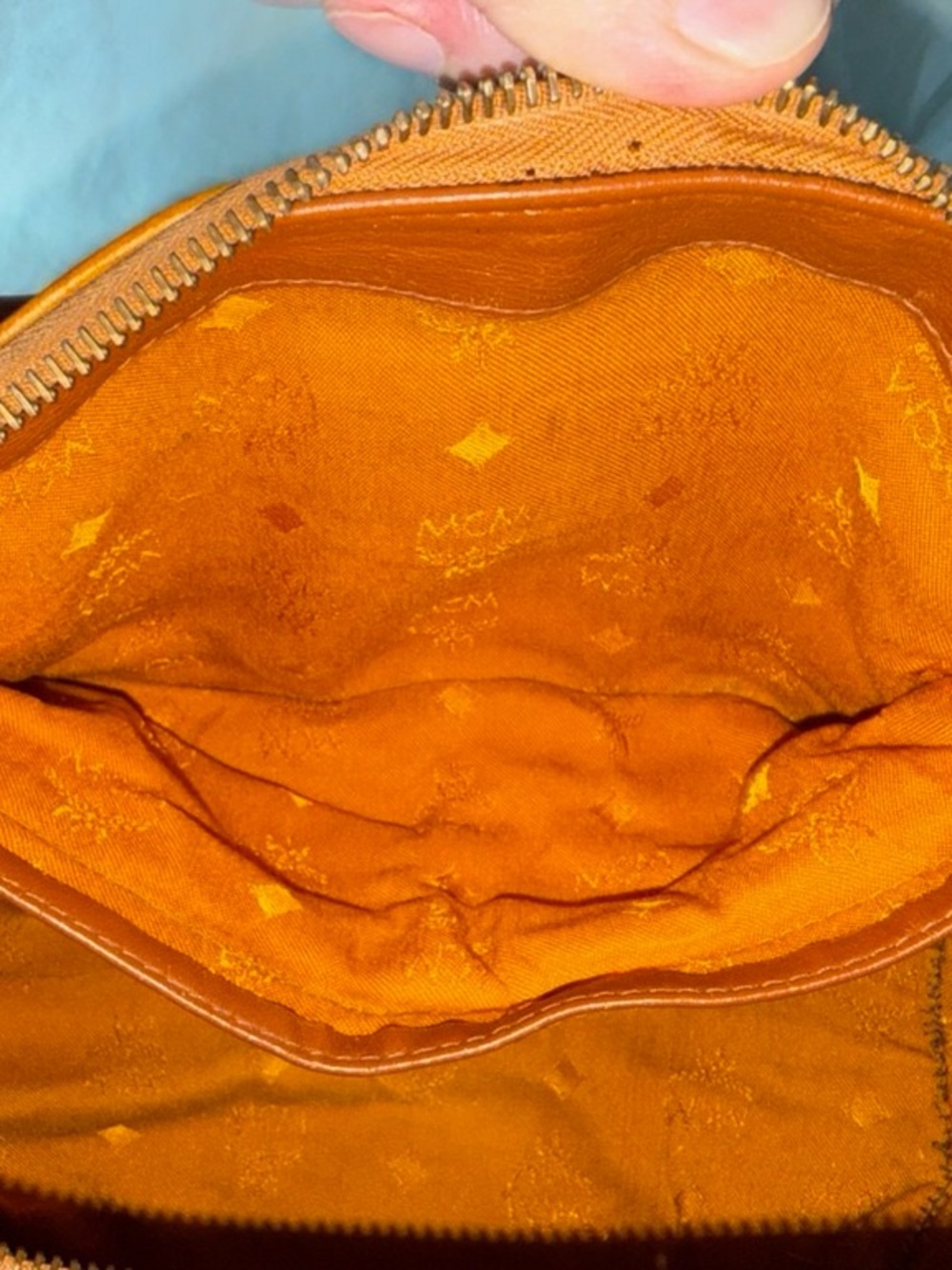MCM Vintage Cognac Visetos Monogram Boston Bag with Cherry Charm Comes With COA - Picture 10 of 16